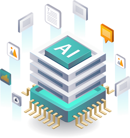 Data Management in Artificial Intelligence Technology  Illustration