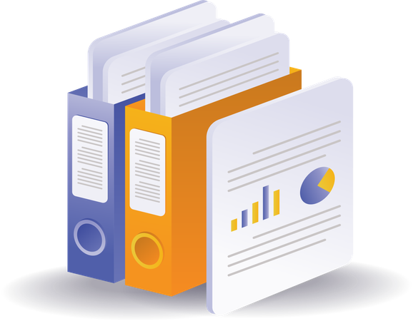 Data paper file binder folder  Illustration