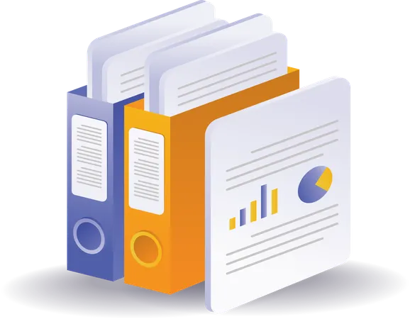 Data paper file binder folder  Illustration