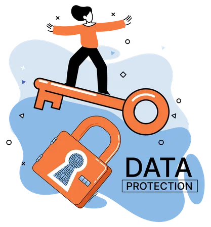 Data Protection Privacy Information Security Secure Data Management And Protect Data From Hacker Attacks Protected Access Control Antivirus Software Safe Internet Communication Secure Storage Illustration