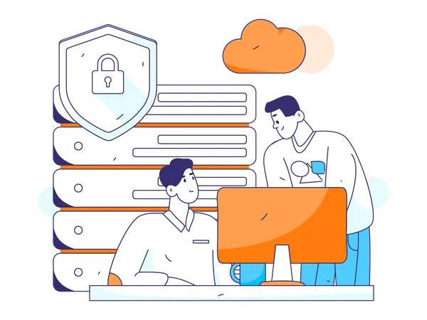 Data protection done by employees  Illustration