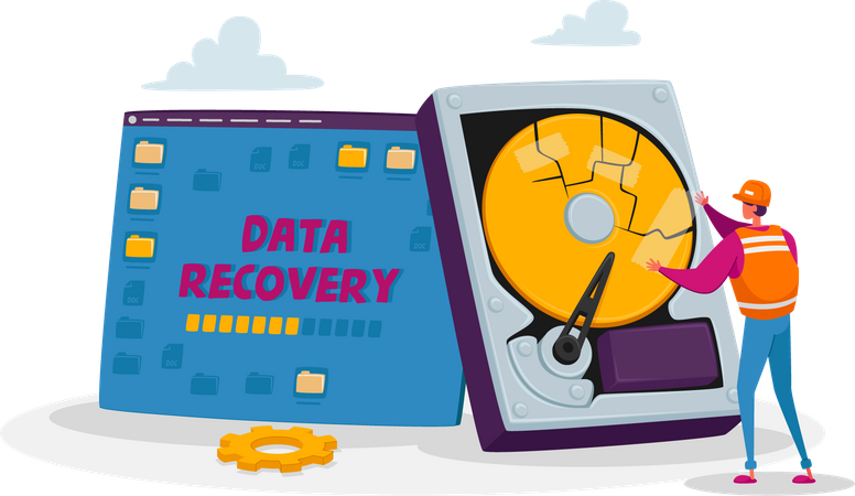 Data recovery while hardware repair Illustration
