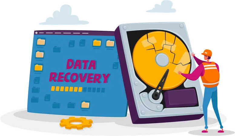 Data recovery while hardware repair  Illustration