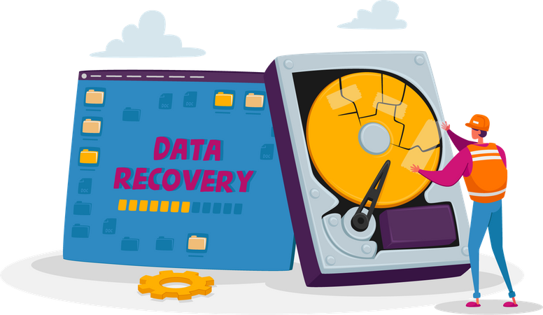 Data recovery while hardware repair  Illustration