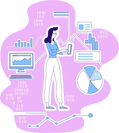 Data scientist analysis web data  Illustration