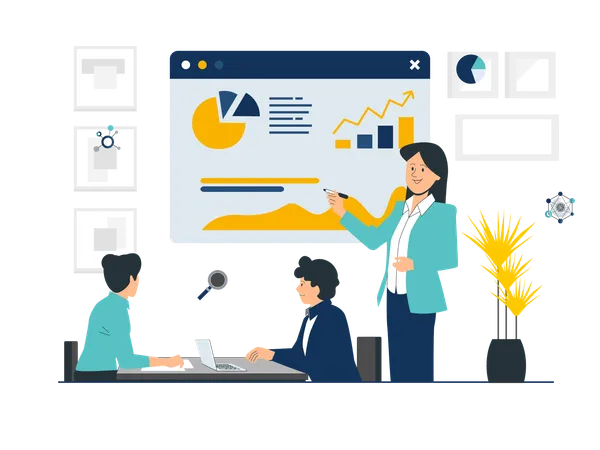 Data scientist making presentation  Illustration