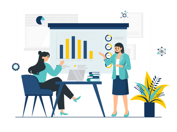 Data scientist making presentation  Illustration