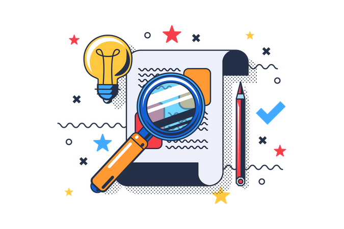 Data search in document Illustration