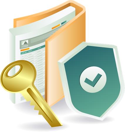 Data Security Key and Shield  Illustration