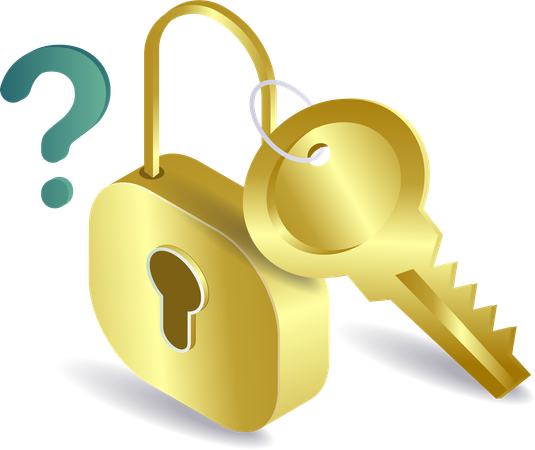 Data security with padlock key  Illustration