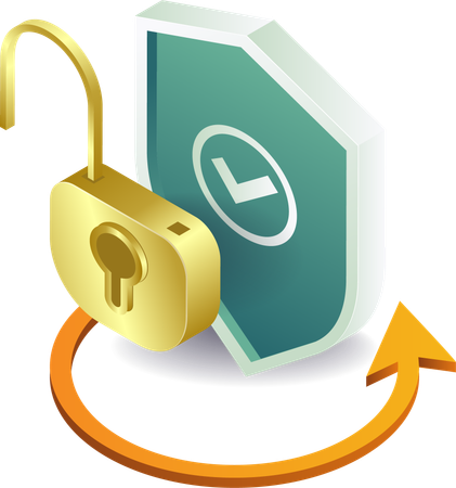 Data security with unlocking  Illustration