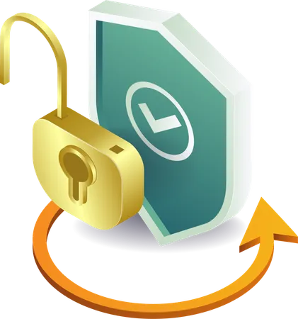 Data security with unlocking  Illustration