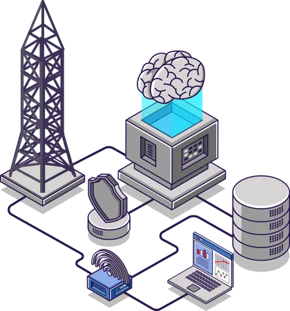 Data server and internet Illustration