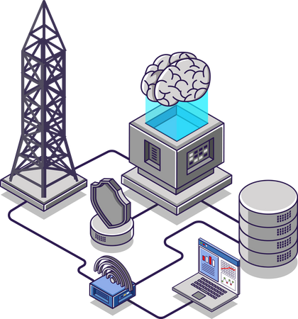 Data server and internet  Illustration