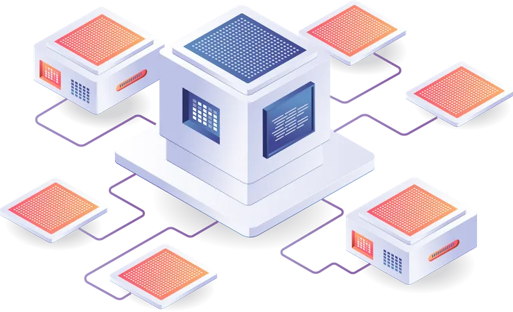 Data server branch network  Illustration