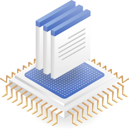Data server chip Illustration