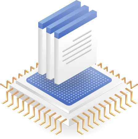 Data server chip Illustration