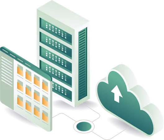 Data server cloud network  Illustration