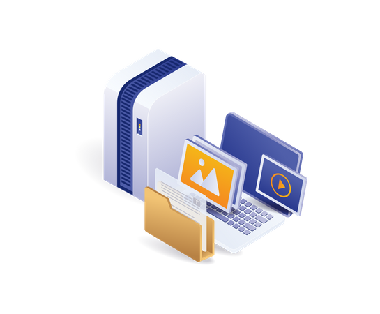 Data server for digital content creators  Illustration