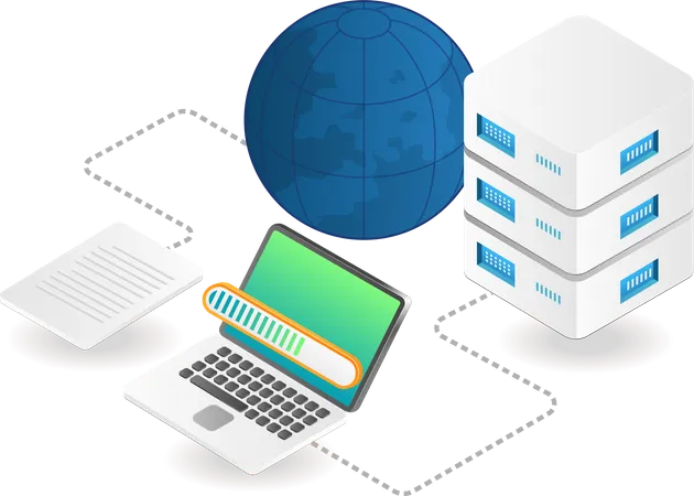 Data server hosting Illustration