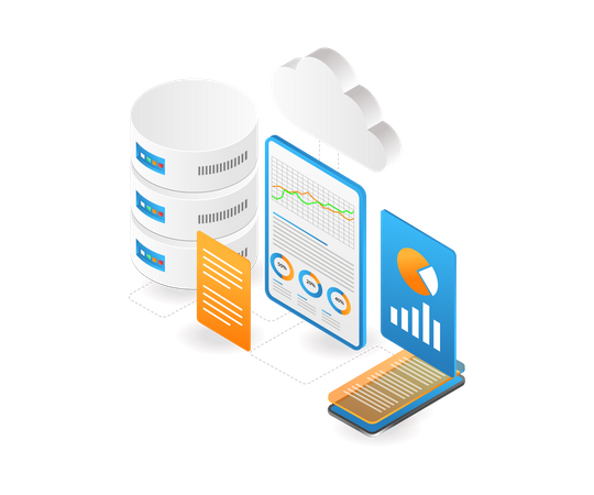 Data server performance analysis database  Illustration