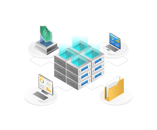 Data server security technology  Illustration