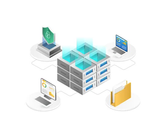 Data server security technology  Illustration