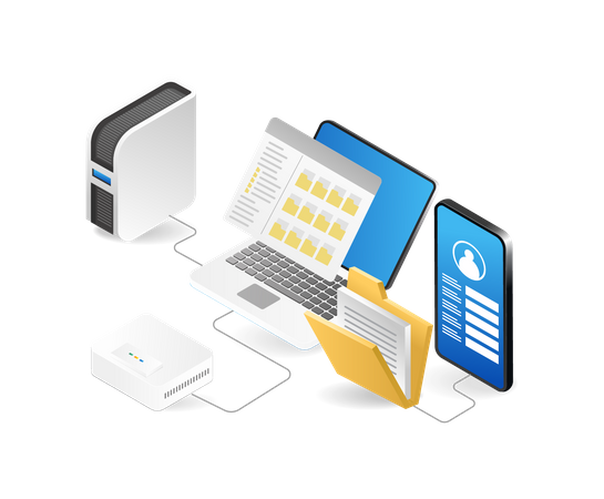 Data sharing network  Illustration