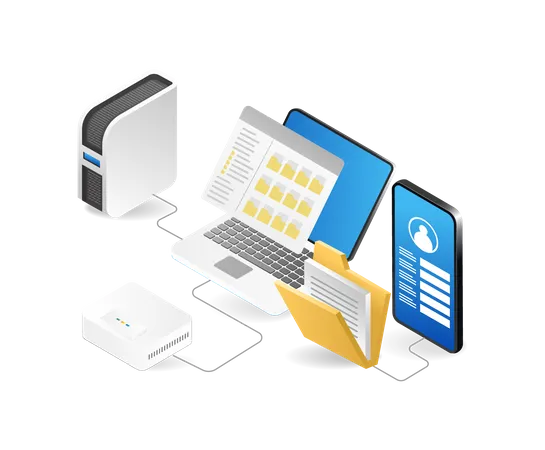 Data sharing network  Illustration