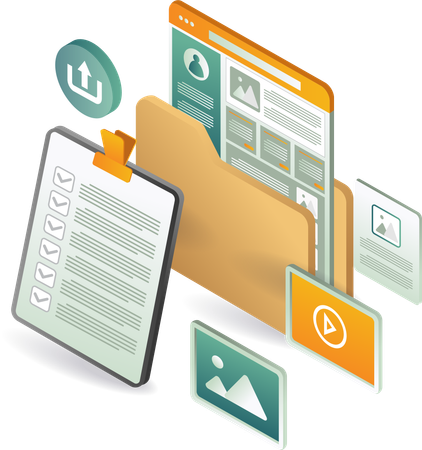 Data Storage Folder for Computers  Illustration