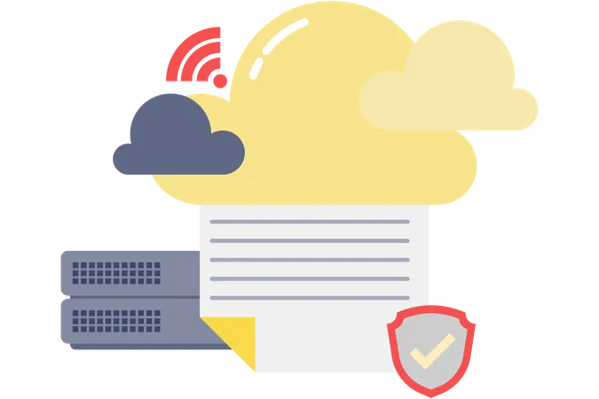 Data Storage On Cloud Servers  Illustration