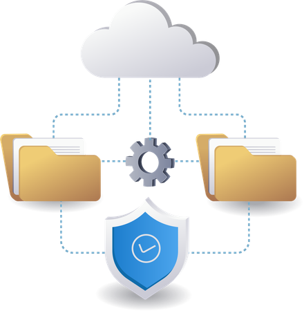 Data storage security on cloud servers technology  Illustration