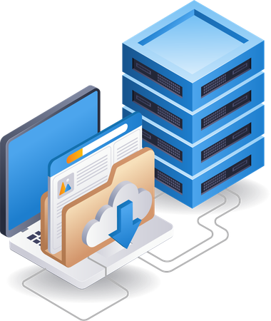 Data storage server infographic  Illustration