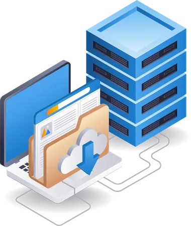 Data storage server infographic  Illustration