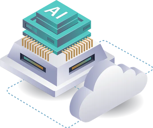 Data Storage Technology in Artificial Intelligence  Illustration