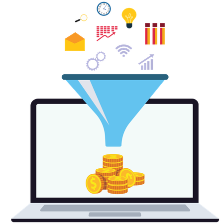 Data to Revenue Funnel  Illustration