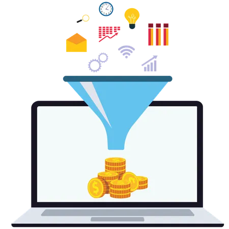Data to Revenue Funnel  Illustration