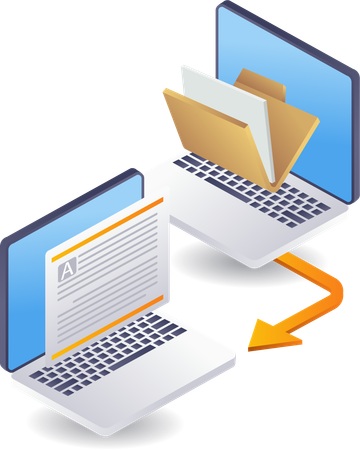 Data transfer between computers technology  Illustration