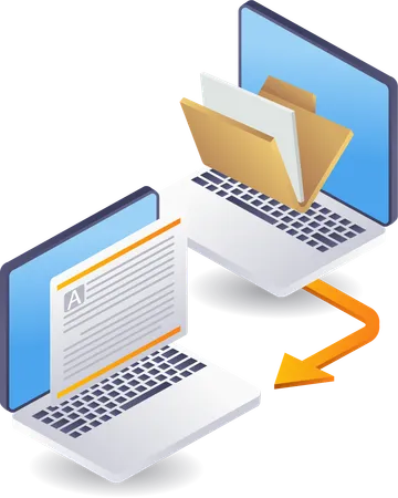 Data transfer between computers technology  Illustration