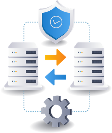 Data transfer security between server  Illustration