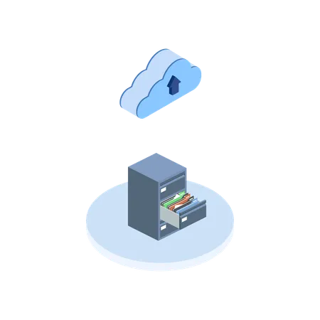 File Uploading Flat Illustration In This Design You Can See How Technology Connect To Each Other Each File Comes With A Project In Which You Can Easily Change Colors And More Illustration