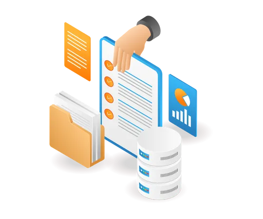 Database checklist server security analysis  Illustration