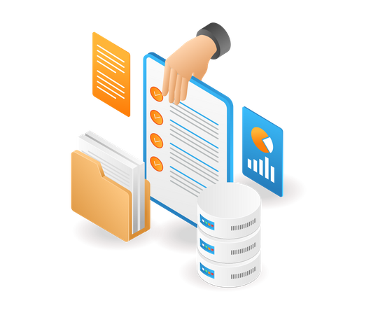 Database checklist server security analysis  Illustration