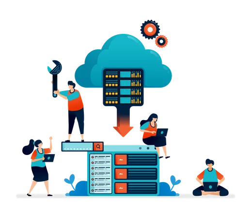 Database Cloud  Illustration