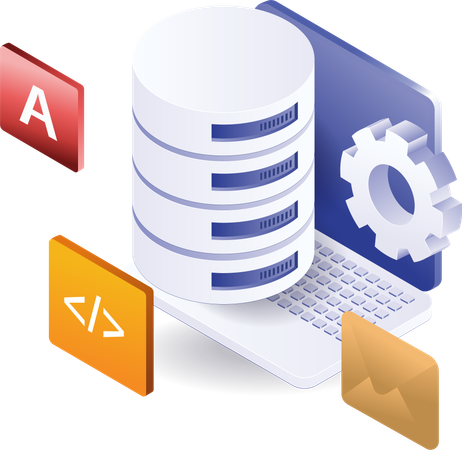 Database computer server  Illustration