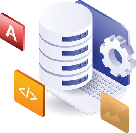 Database computer server  Illustration