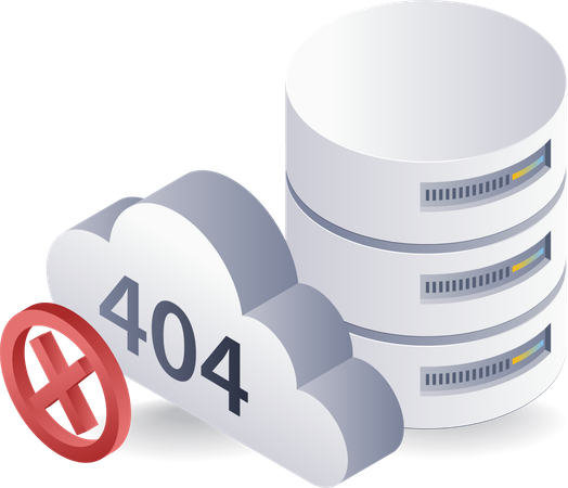 Database error 404 technology system  Illustration