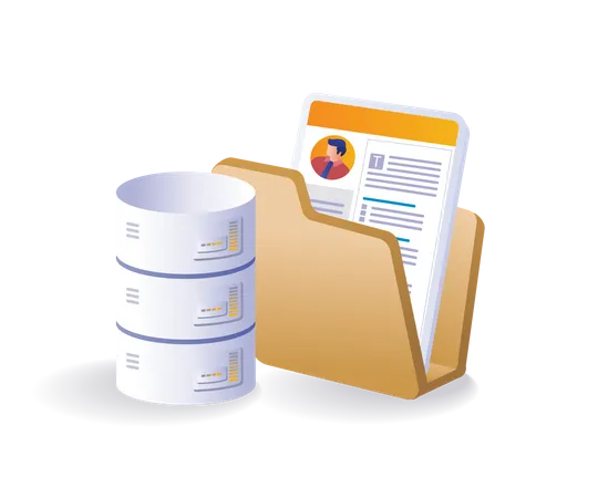 Database folder server  Illustration