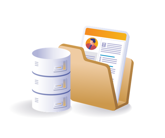 Database folder server  Illustration