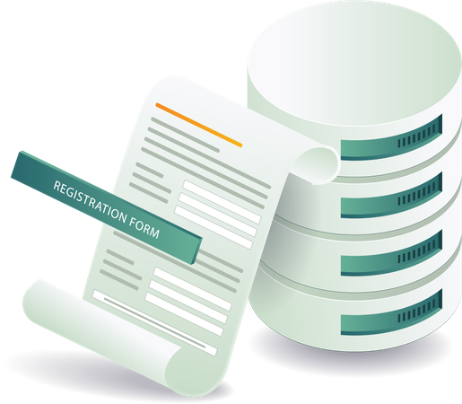 Database registration form  Illustration